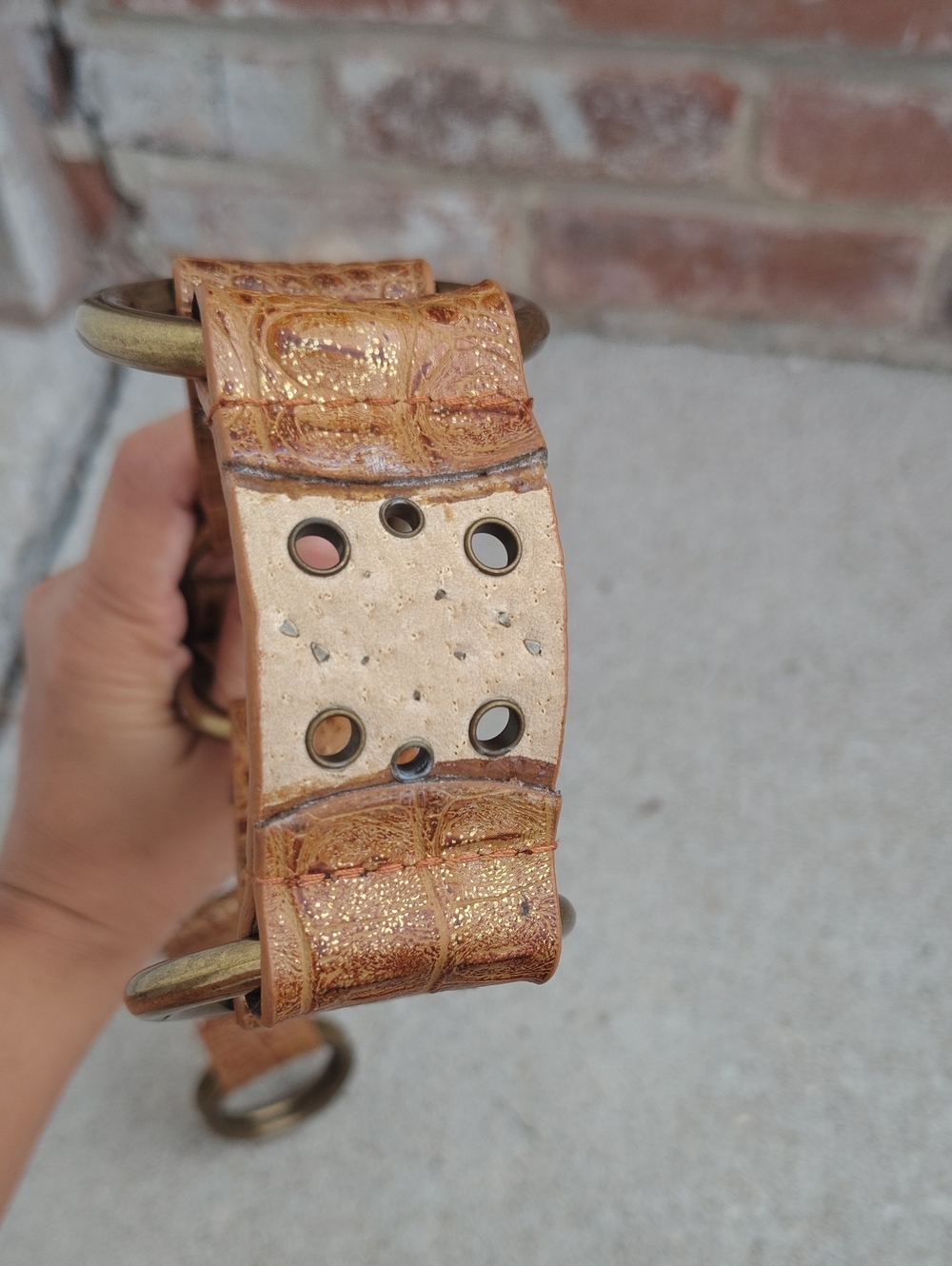 Vintage Guess Leather Studded Double Loop Buckle Belt Country Rodeo Western Y2K - Picture 9 of 15